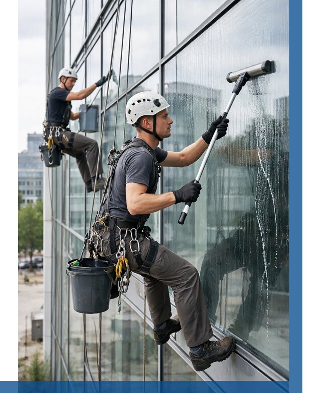 Мойка витражей альпинистами в Выксе от 726 р. под ключ|ВЫСОТНИК-Вкс