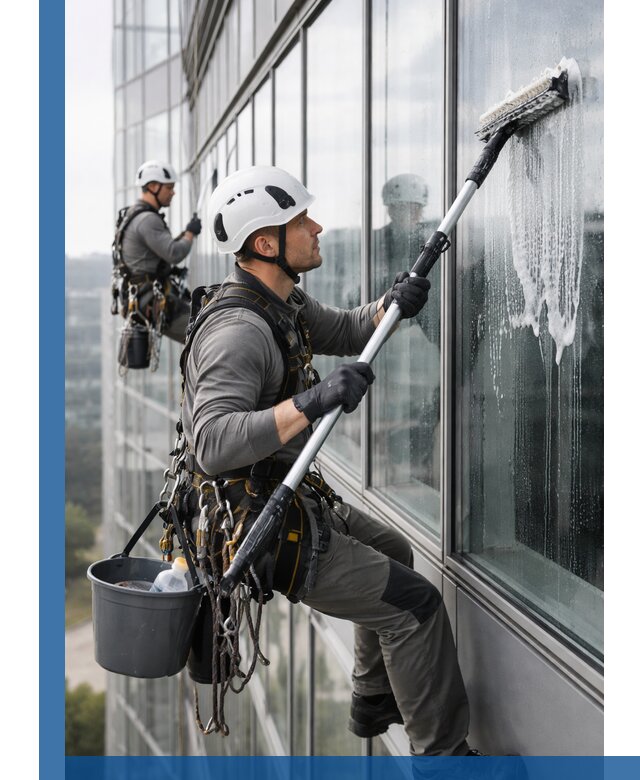 Высотная мойка сплошного остекления с выездом в Выксе