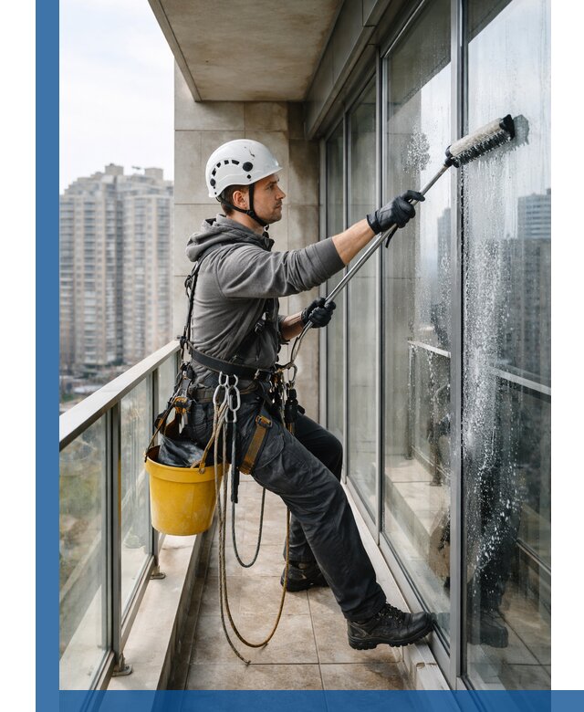 Профессиональная мойка балконного остекления в Выксе