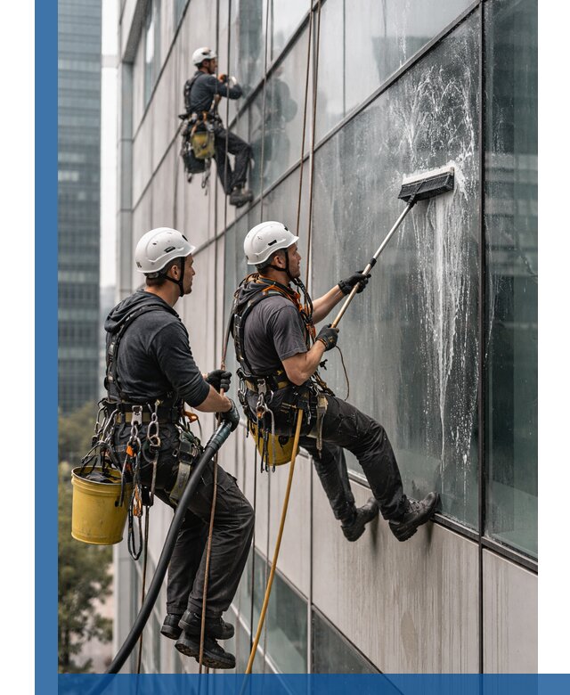 Профессиональная высотная мойка фасадов зданий в Выксе