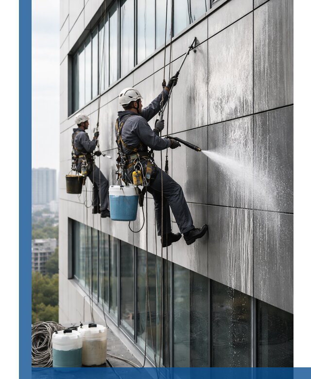 Профессиональная мойка вентилируемых фасадов в Выксе