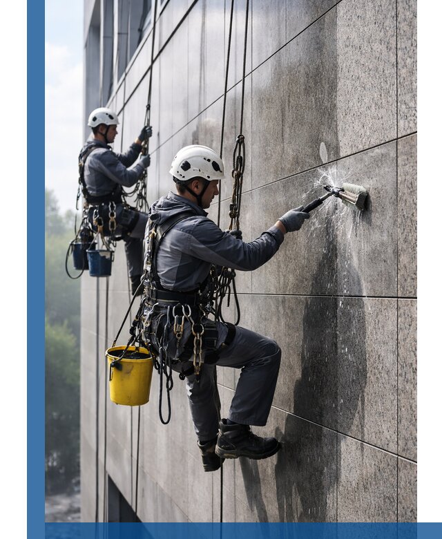 Профессиональная мойка фасада из керамогранита в Выксе