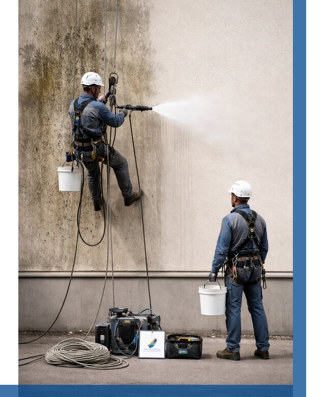 Очистка фасада от плесени в Выксе от 311 р. | ВЫСОТНИК-Вкс