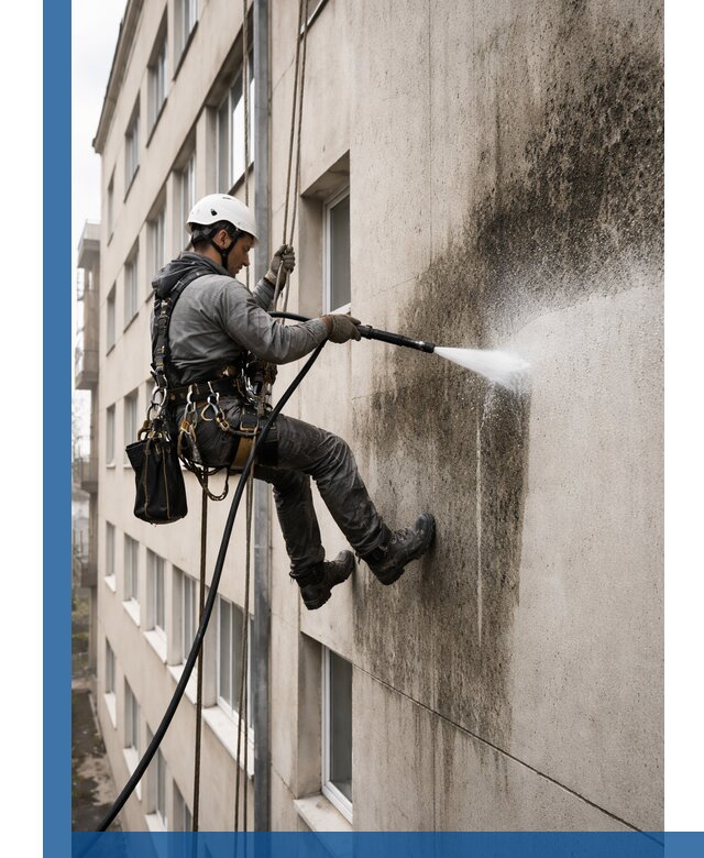 Профессиональная очистка фасадов от плесени в Выксе