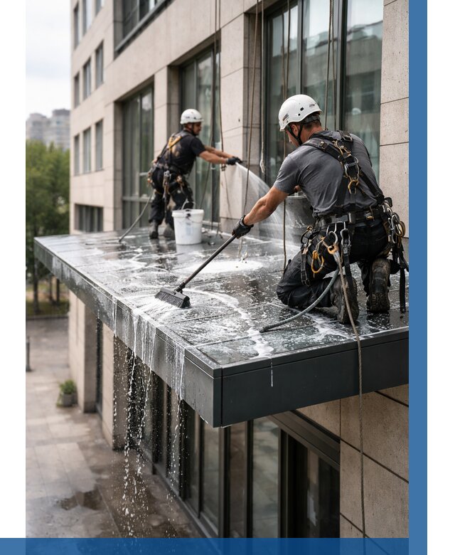 Мойка козырьков и навесов в Выксе от 3630 р. | ВЫСОТНИК-Вкс