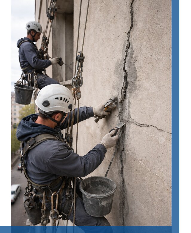 Заделка трещин на фасаде в Выксе от 933 р. | ВЫСОТНИК-Вкс