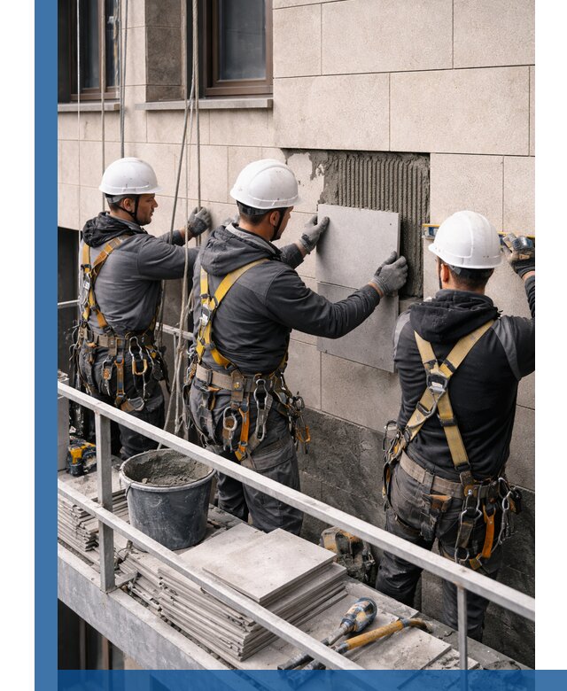 Ремонт облицовки фасада плиткой в Выксе с гарантией