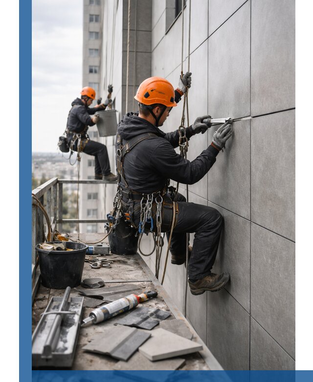 Профессиональный ремонт фасада из керамогранита в Выксе