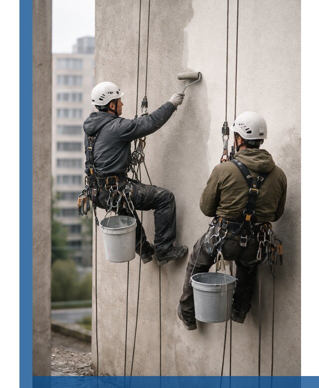 Покраска фасадов высотными альпинистами в Выксе с гарантией