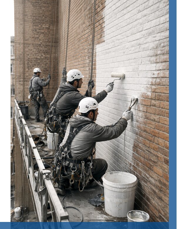 Покраска кирпичного фасада в Выксе от 363 р. | ВЫСОТНИК-Вкс