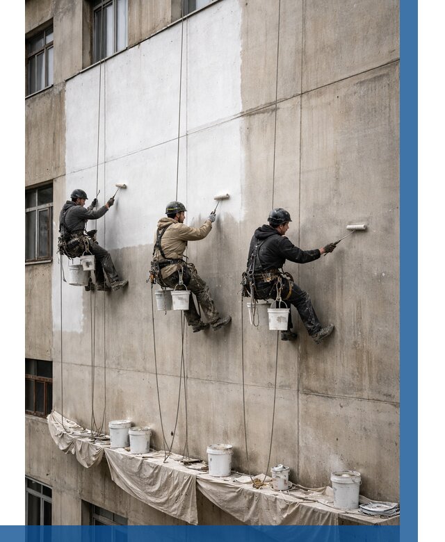 Покраска бетонного фасада в Выксе от 363 р за м2 | ВЫСОТНИК-Вкс