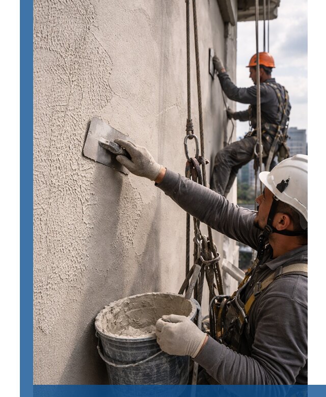 Декоративная штукатурка фасада с утеплением и защитой в Выксе