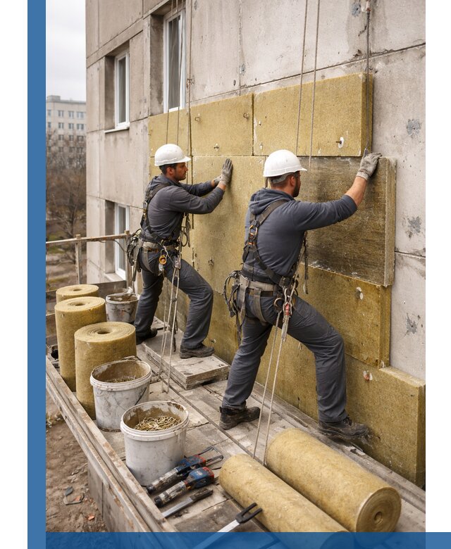 Утепление фасада минватой в Выксе под ключ с гарантией