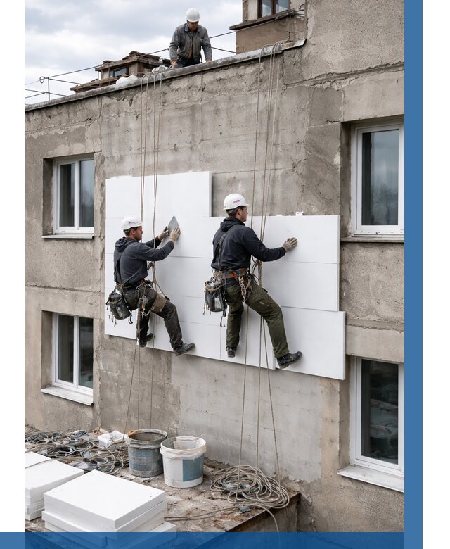 Утепление фасада пенополистиролом в Выксе от 1867 р. | ВЫСОТНИК-Вкс