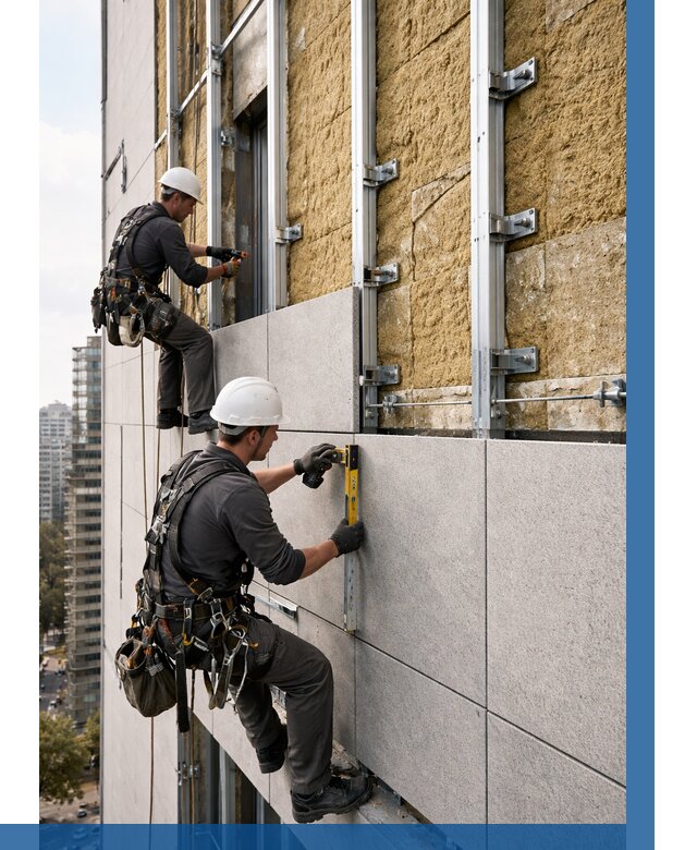 Монтаж вентилируемого фасада в Выксе от 3630 р. | ВЫСОТНИК-Вкс