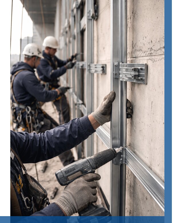 Монтаж подсистемы вентфасада в Выксе от 881 р. | ВЫСОТНИК-Вкс