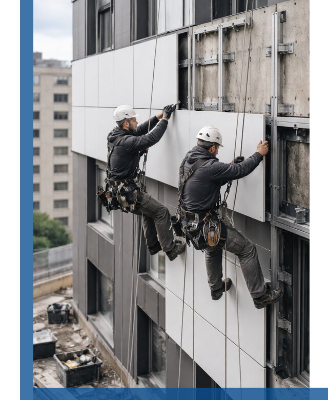 Монтаж композитных панелей фасада в Выксе под ключ