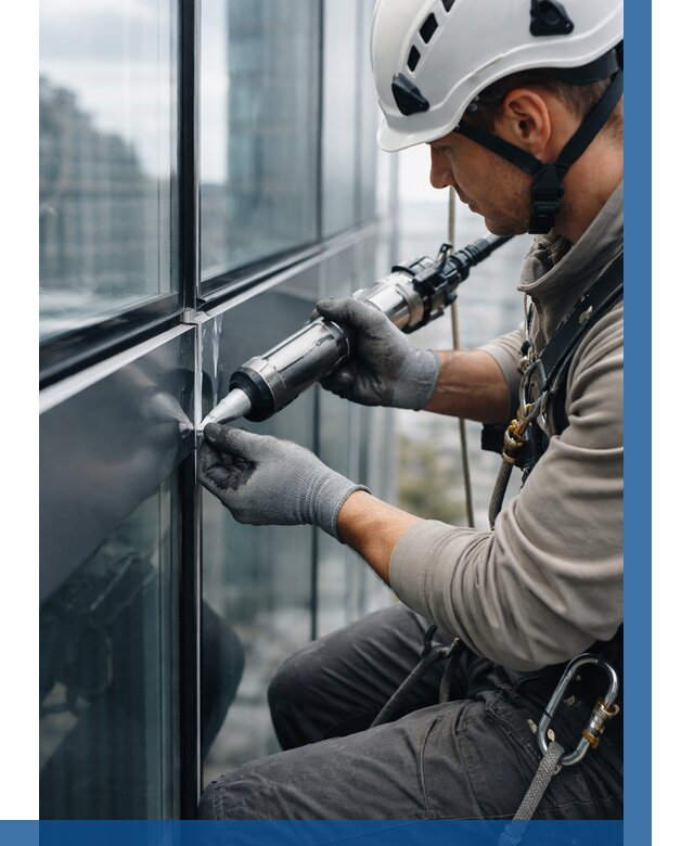 Герметизация стыков витража в Выксе от 1244 р. | ВЫСОТНИК-Вкс