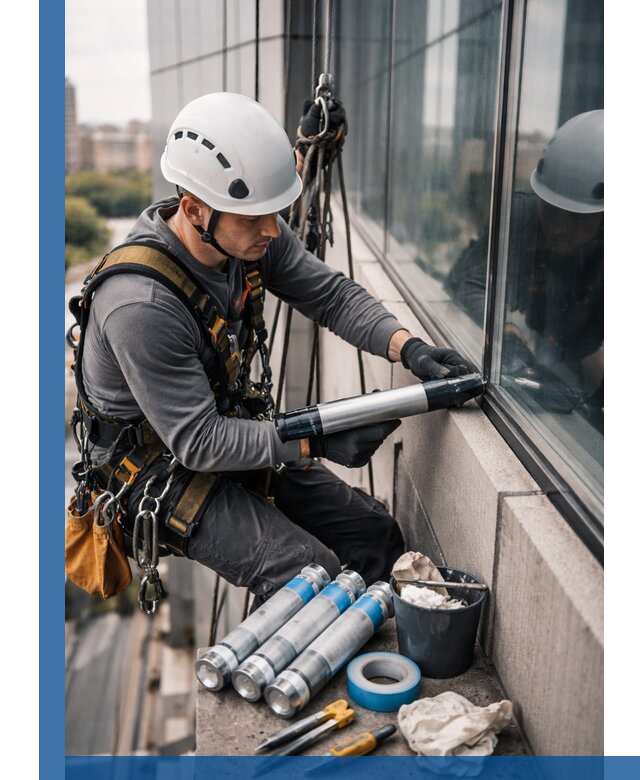 Герметизация стыков витража в Выксе для герметичных фасадов