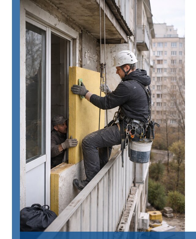 Профессиональное утепление балкона снаружи в Выксе под ключ