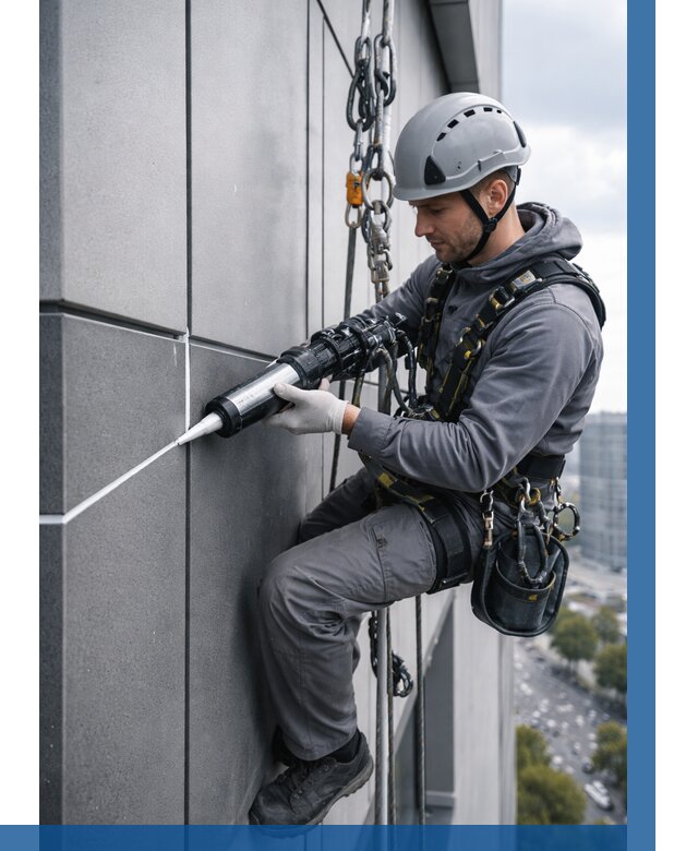 Герметизация стыков фасадных панелей в Выксе от 6741 р.| ВЫСОТНИК-Вкс