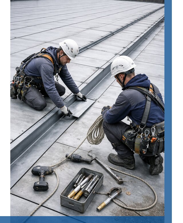 Ремонт фальцевой кровли в Выксе от 726 р. | ВЫСОТНИК-Вкс