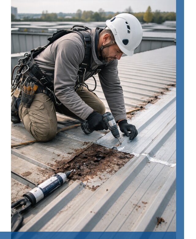 Ремонт профнастила на кровле в Выксе от 726 р. | ВЫСОТНИК-Вкс