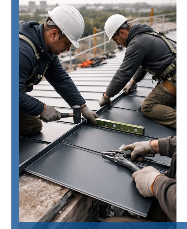 Монтаж фальцевой кровли в Выксе для промышленных зданий