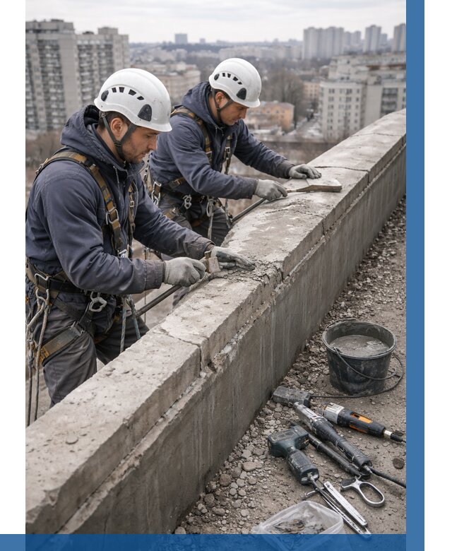 Ремонт парапета на кровле в Выксе от 1556 р. | ВЫСОТНИК-Вкс