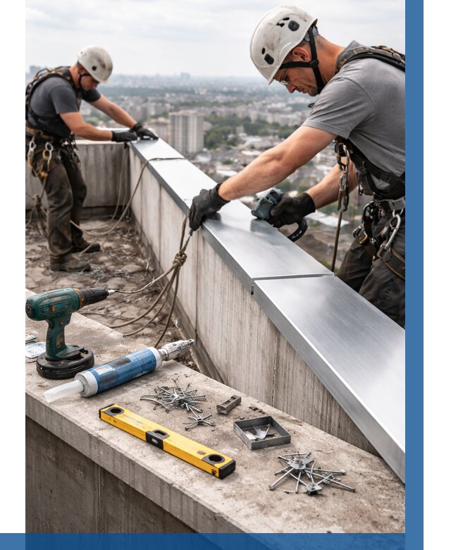 Монтаж парапетных крышек в Выксе от 830 р. | ВЫСОТНИК-Вкс