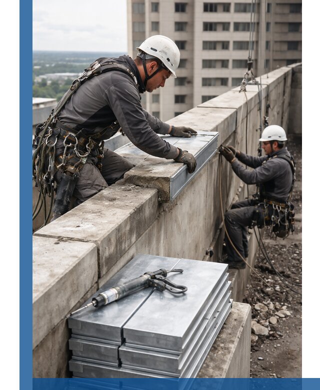 Замена парапетных крышек и установка новых в Выксе