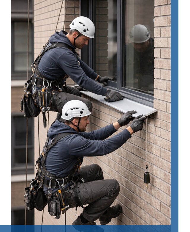 Монтаж оконных отливов под ключ в Выксе от 3630 р. | ВЫСОТНИК-Вкс