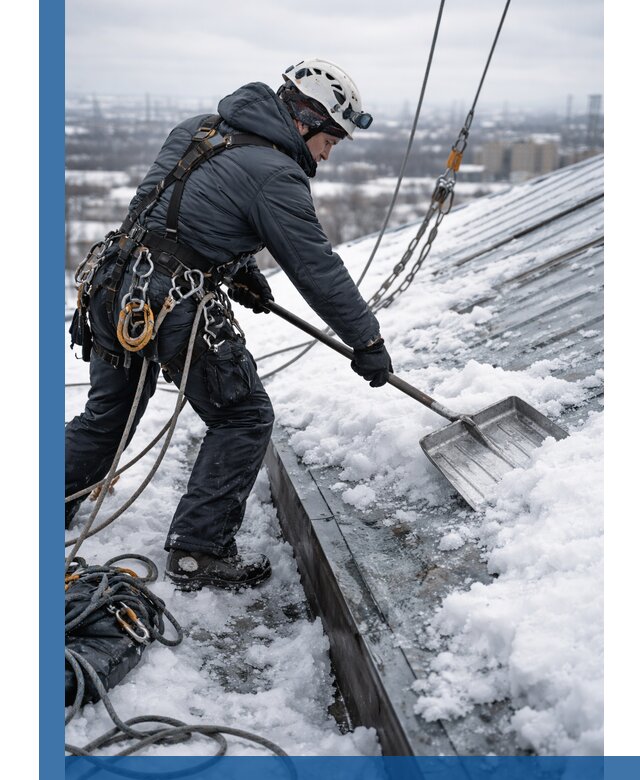 Профессиональная очистка кровли от снега и наледи в Выксе