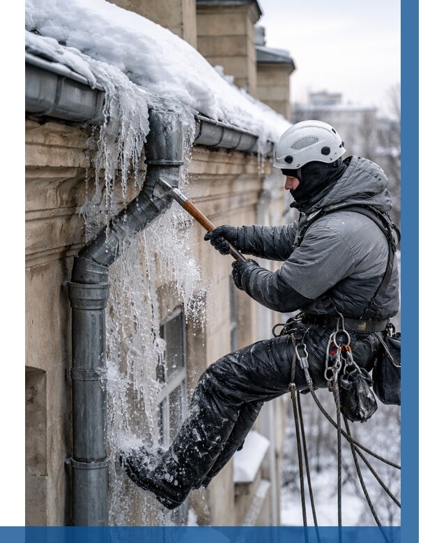 Очистка водостоков от льда в Выксе от 3630 р. | ВЫСОТНИК-Вкс