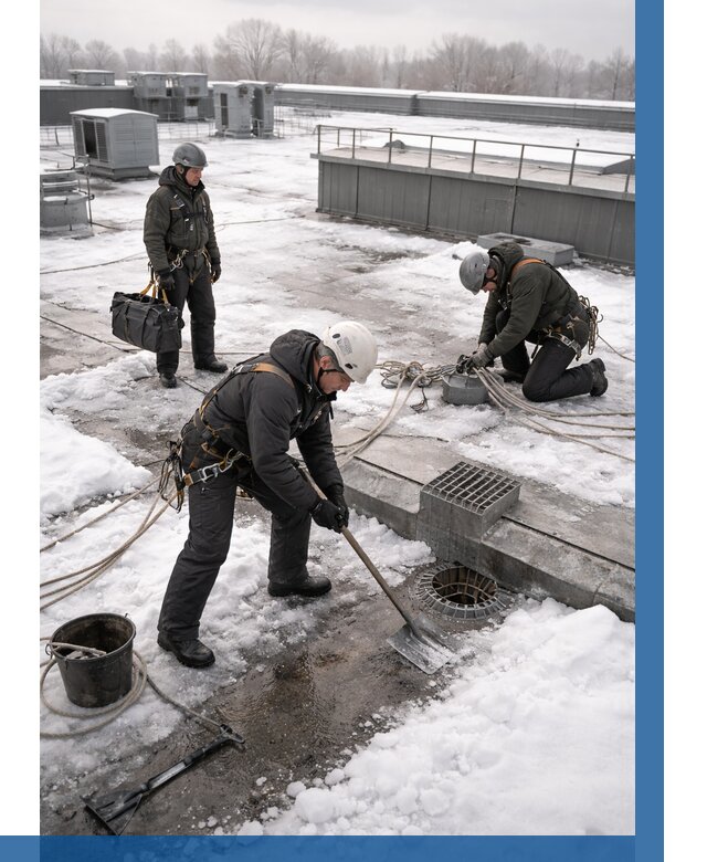 Абонентское обслуживание кровли зимой в Выксе от 8296 р. | ВЫСОТНИК-Вкс