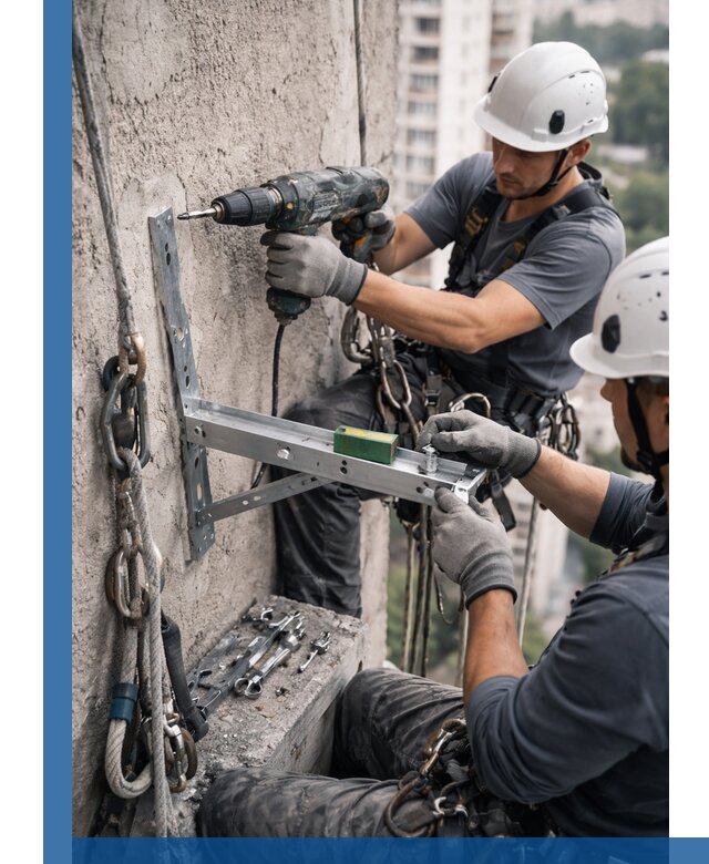 Установка кронштейнов кондиционера и крепежа в Выксе