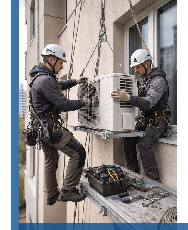 Перенос внешнего блока кондиционера в Выксе с монтажом и крепежом