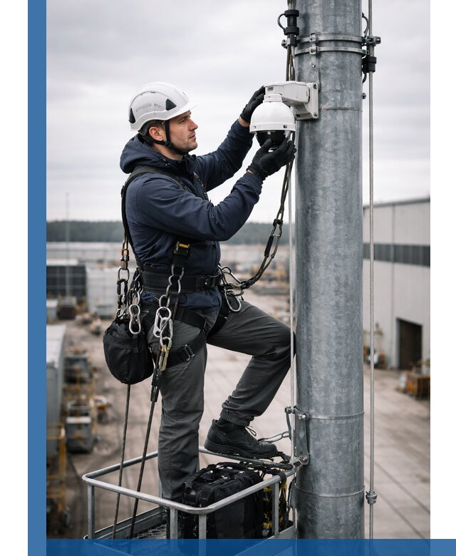 Профессиональная установка видеокамер на мачте в Выксе