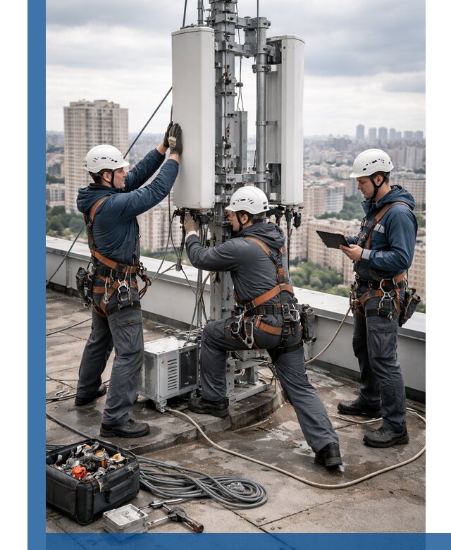 Монтаж антенн связи на крыше в Выксе с вводом в эксплуатацию