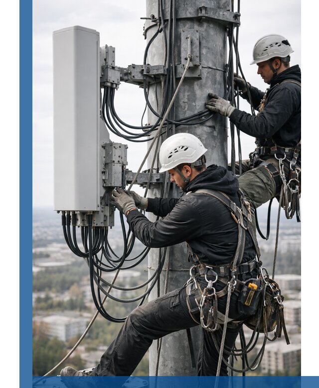 Монтаж оборудования связи на мачте в Выксе с пусконаладкой