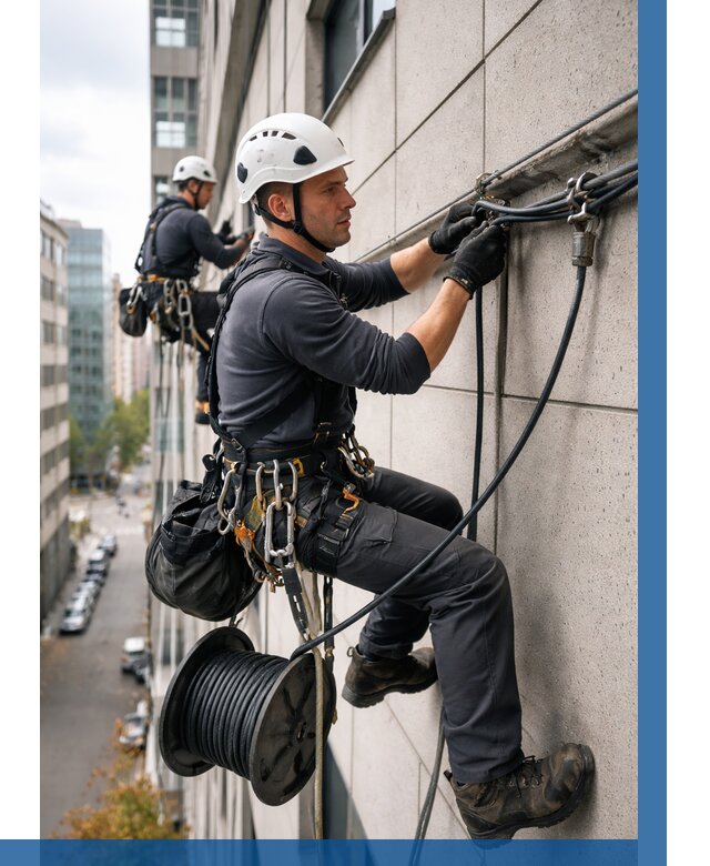 Прокладка кабеля по фасаду в Выксе от 363 р. | ВЫСОТНИК-Вкс