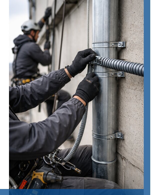 Монтаж гофры для кабеля в Выксе от 311 р. | ВЫСОТНИК-Вкс