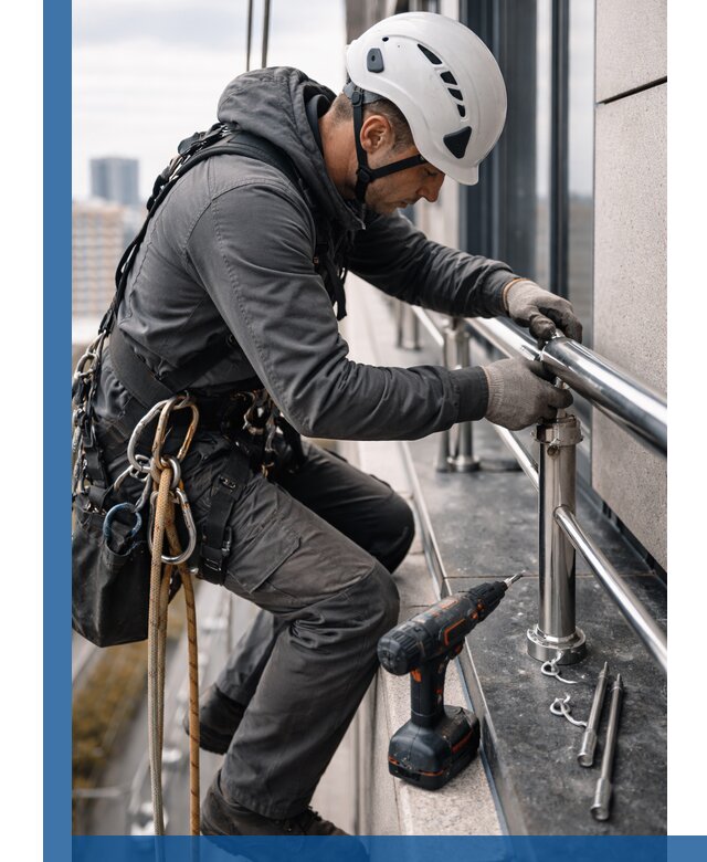 Монтаж ограждений на высоте в Выксе для зданий и конструкций