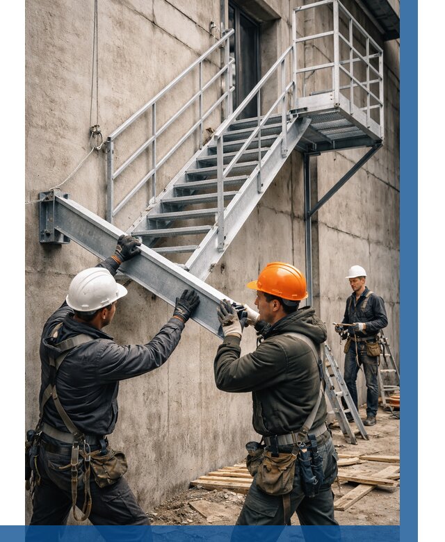 Монтаж металлических лестниц в Выксе от 15555 р. | ВЫСОТНИК-Вкс