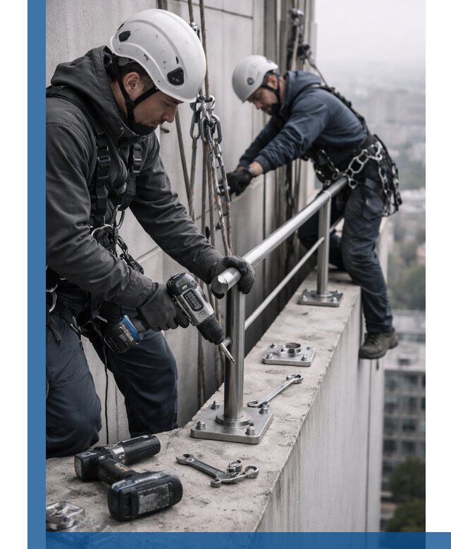 Монтаж перил на высоте в Выксе для жилых и промобъектов