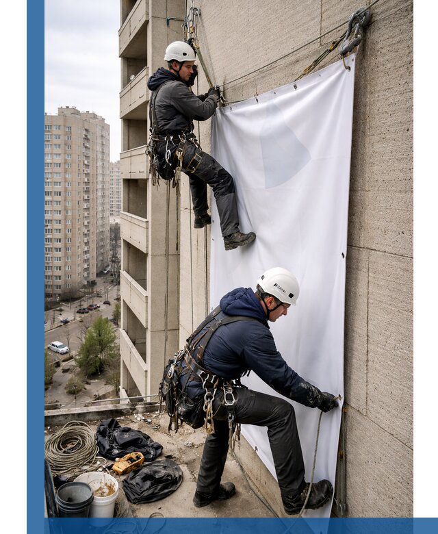 Профессиональный монтаж баннеров на фасаде в Выксе