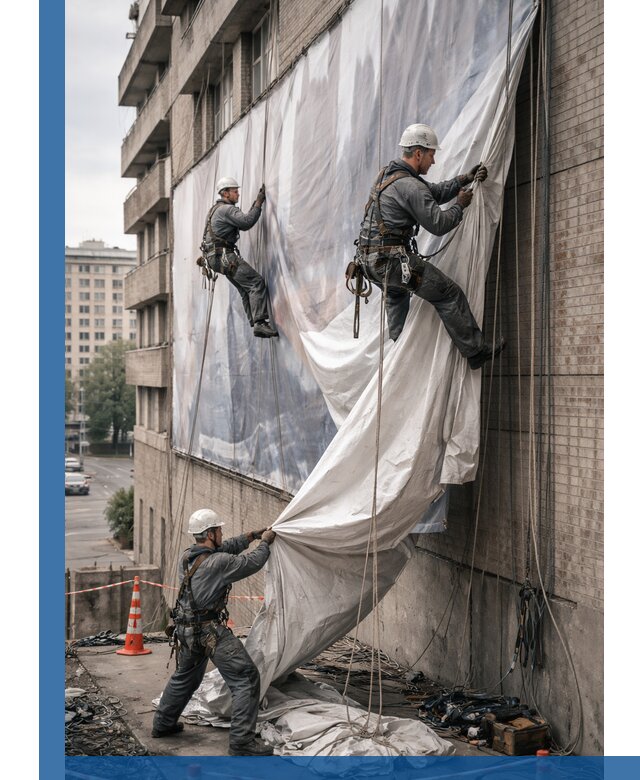 Демонтаж баннеров с фасада в Выксе оперативно и безопасно