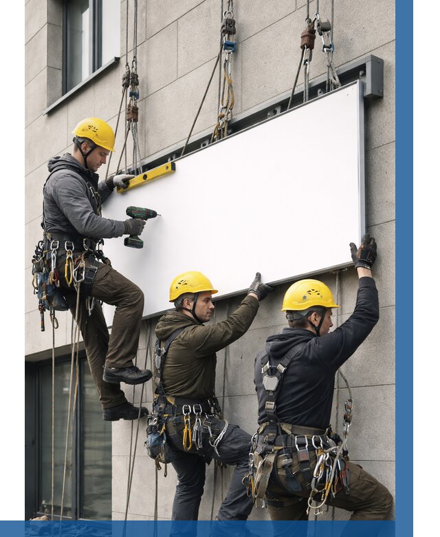 Монтаж рекламной вывески в Выксе от 8296 р. | ВЫСОТНИК-Вкс