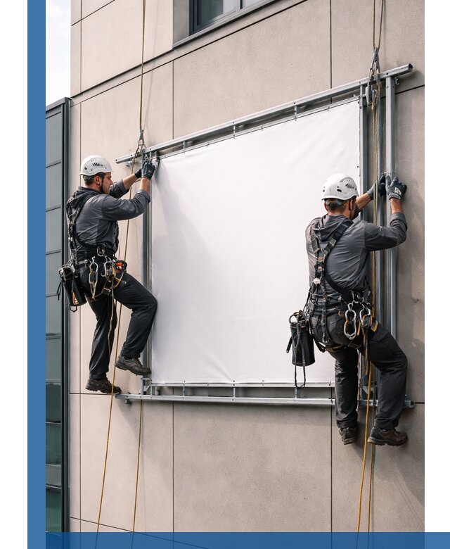 Монтаж наружной рекламной вывески в Выксе под ключ