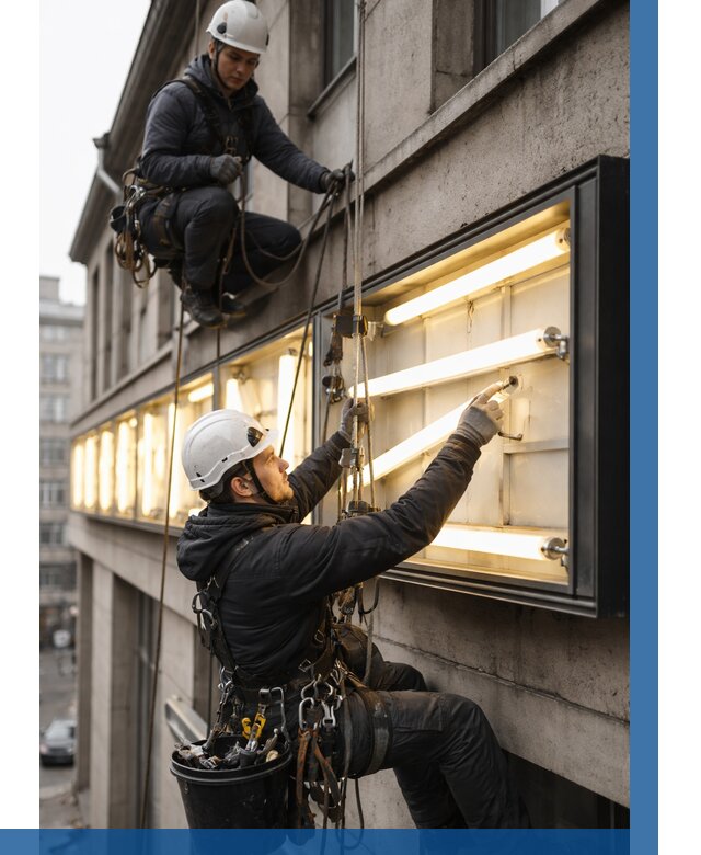 Замена ламп в вывеске в Выксе под ключ от 3630 р. | ВЫСОТНИК-Вкс